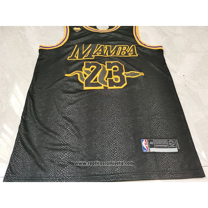 Camiseta Los Angeles Lakers LeBron James #23 Black Mamba Negro